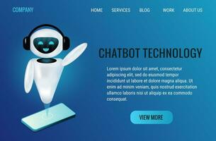 Chatbot assistant in robot form, possessing artificial intelligence in 3D style vector