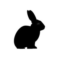 Rabbit or Bunny or Hare Silhouette for Art Illustration, Logo Type, Pictogram, Apps, Website or Graphic Design Element. Vector Illustration