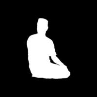 Sit tasyahud end including the pillars of prayer, so it should not be left in any circumstances. One of the Sitting Position when Moslem Praying. Vector Illustration