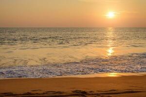 Beautiful seascape with sunset background photo