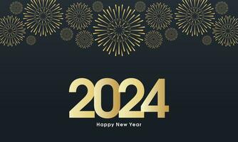 Elegant Background of Celebrating Happy New Year 2024 with Fireworks vector