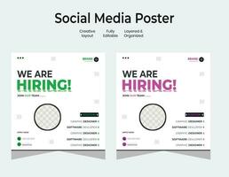 Job vacancy design poster. We are hiring post feed on square design. Open recruitment regional sales manager design template. Social media find a job layout vector