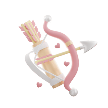 Amor. Valentinstag Tag Konzept Pfeil Bogen. 3d Illustration png