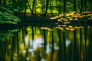 AI generated autumn forest, reflection, reflection, forest, forest, forest, forest, forest, forest photo