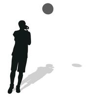 baloncesto, negro silueta de un atleta baloncesto jugador con un pelota vector
