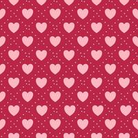 Hearts pattern swatch on red background for printing on fabric, textiles, layouts, covers, and wallpapers, websites. vector