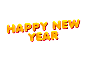 Happy New Year on White Background. png