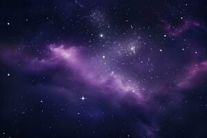 AI generated Purple Galaxy space stars in Outer Space. AI Generated photo