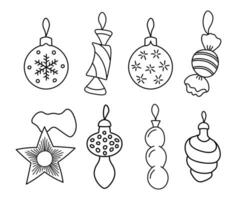 Sketch outline of Christmas tree decorations vector