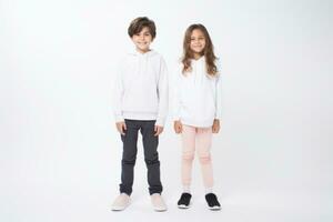 AI Generated A couple of kids standing next to each other, AI photo