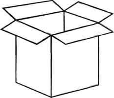 caja embalaje garabatear dibujo de producto embalaje y diseño. vector