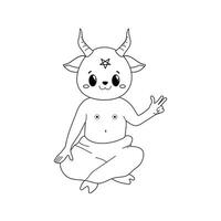 Cartoon cute satan, kawaii devil, lucifer, vector  lineart