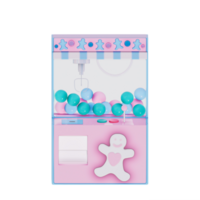 Christmas Carnival Winter Theme 3D,  Claw Machine in soft pastel hues , Pastel Style. png