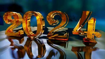 3D animation happy new year 2024 video