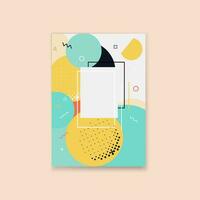 Abstract cover design template. Minimal geometric background in Memphis style . Vector illustration