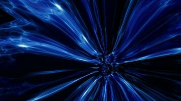 blue abstract background with a flower in the center. The energy core is blue. Space. The science. video