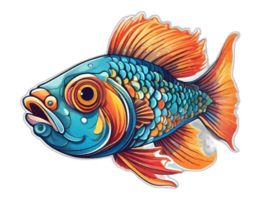 ai généré poisson couleur, poisson néon, poisson conception, coloré poisson, pêche png