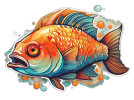 ai genererad fisk Färg, fisk neon, fisk design, färgrik fisk, fiske png