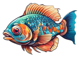 ai généré poisson couleur, poisson néon, poisson conception, coloré poisson, pêche png