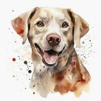 AI generated Watercolor dog clip art on white background. AI Generated photo