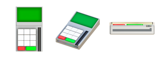 3D rendering of swipe card machine, Card payment machine png