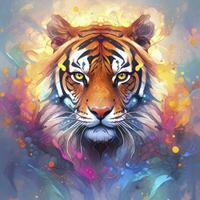 AI generated Watercolor tiger head. AI Generated photo