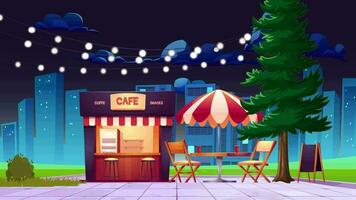 draußen Cafe im das Nacht video
