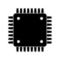 Electronic chip vector icon isolated on white background. Computer chip icon, cpu microprocessor chip icon.