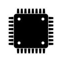 Electronic chip vector icon isolated on white background. Computer chip icon, cpu microprocessor chip icon.