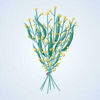 Vector bouquet of yellow wild flowers.