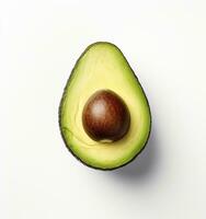 AI generated Avocado on white background. AI Generated photo