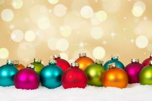 Beautiful Christmas Background, balls and glitter, Awesome decoration photo