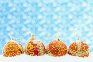 Beautiful Christmas Background, balls and glitter, Awesome decoration photo