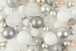 Beautiful Christmas Background, balls and glitter, Awesome decoration photo