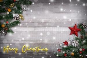 hermosa Navidad fondo, pelotas y Brillantina, increíble decoración foto