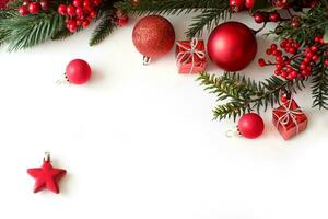 Beautiful Christmas Background, balls and glitter, Awesome decoration photo