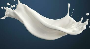 AI generated White milk splash isolated on background, liquid or Yogurt splash,  3d illustration. Generative AI photo