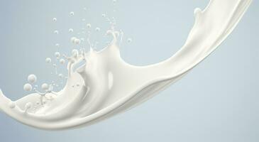 AI generated White milk splash isolated on background, liquid or Yogurt splash,  3d illustration. Generative AI photo