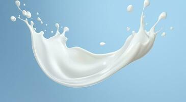 AI generated White milk splash isolated on background, liquid or Yogurt splash,  3d illustration. Generative AI photo