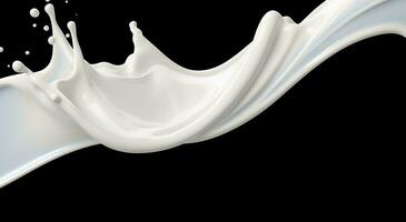 AI generated White milk splash isolated on background, liquid or Yogurt splash,  3d illustration. Generative AI photo