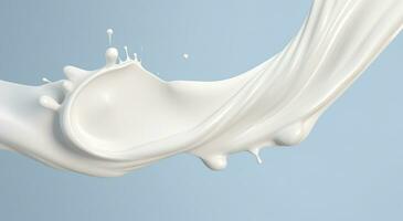 AI generated White milk splash isolated on background, liquid or Yogurt splash,  3d illustration. Generative AI photo