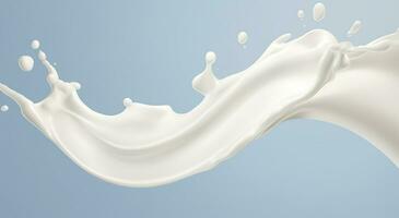 AI generated White milk splash isolated on background, liquid or Yogurt splash,  3d illustration. Generative AI photo