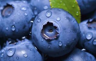 AI generated Wet Blueberry fruit. AI Generated photo