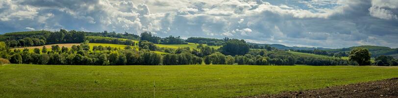 Panorama view on rural Galicia in Spain photo