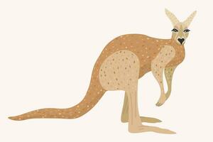 Vector cute illustration of wallaby isolated on light background