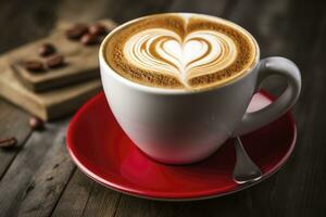 AI generated Valentine's Day Coffee. AI Generated photo