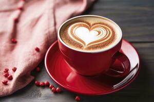 AI generated Valentine's Day Coffee. AI Generated photo