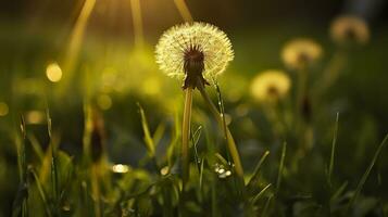 ai generado el verde primavera Mañana. generativo ai foto