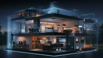 AI generated Connected Living, The IoT Revolution in Smart Homes. AI Generated photo