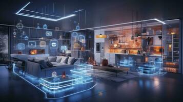 AI generated Connected Living, The IoT Revolution in Smart Homes. AI Generated photo